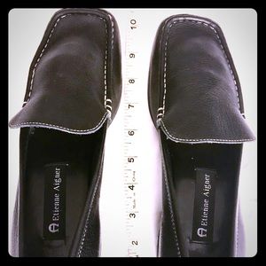 Etienne Aigner Black leather loafer
